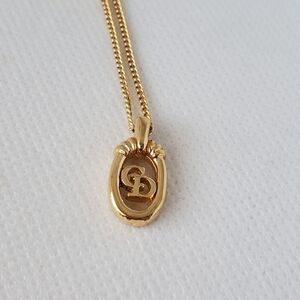 Dior Vintage CD Oval Pendant Necklace